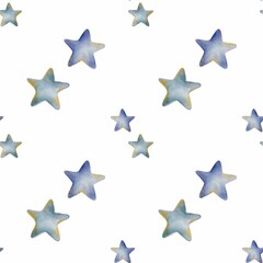 Colorful watercolor star pattern perfect for school supplies and fabric design