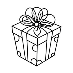 decorative gift box line art