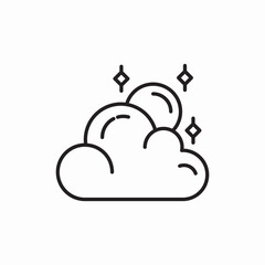 cloud moon night icon sign vector