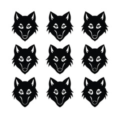 Fototapeta premium set of wolf head