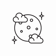 moon clouds stars earth icon sign vector