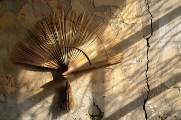 Traditional village straw broom aesthetic display high resolution picture