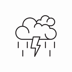 precipitation lightning rain cloud icon sign vector