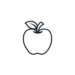 Apple Icon Vector Symbol. Minimalist Fruit Design Isolated on White Background
