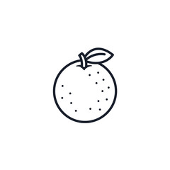 Orange Icon Vector Symbol. Citrus Fruit Minimalist Design Isolated on White Background