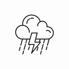 storm cloud rain lightning icon sign vector