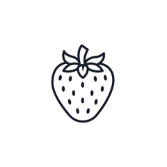 Strawberry Icon Vector Illustration. Sweet Red Fruit Symbol for Logos, Packaging, and Healthy Branding