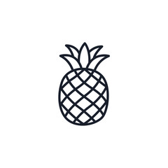 Pineapple Icon Vector Illustration. Tropical Fruit Symbol for Summer Branding, Healthy Snacks, and Party Designs