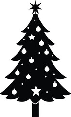 Christmas Tree Silhouette Filled with Hanging Bells