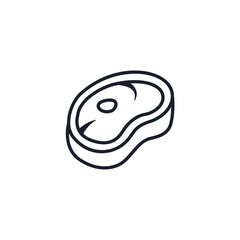 Steak Icon Vector Illustration. Grilled Meat Symbol for BBQ Branding and Gourmet Restaurant Designs