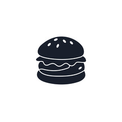 Hamburger Icon Vector Illustration. Classic Fast Food Symbol for Restaurant Branding and Appetizing Designs