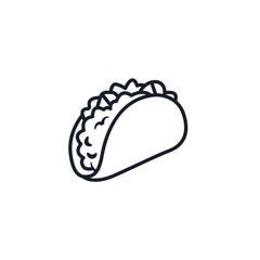 Taco Icon Vector Illustration. Mexican Street Food Symbol for Restaurant Branding and Festive Party Designs