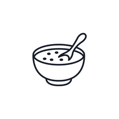 Soup Bowl Icon Vector Illustration. Comfort Food Symbol for Restaurant Branding and Healthy Meal Designs