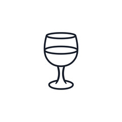 Wine Glass Icon Vector Illustration.  Elegant Drinkware Symbol for Vineyard Branding and Luxury Event Designs