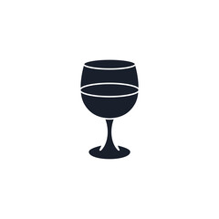 Wine Glass Icon Vector Illustration.  Elegant Drinkware Symbol for Vineyard Branding and Luxury Event Designs
