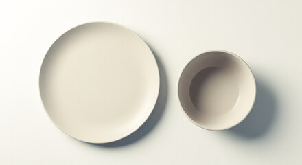 plate and bowl simple  ready for mockup