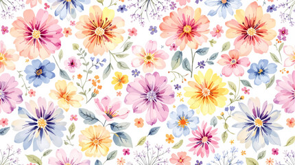 Seamless floral pattern watercolor