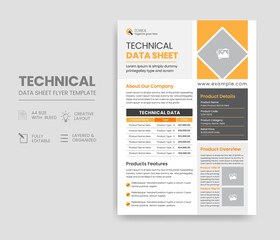 Technical Data Sheet Flyer Template Design