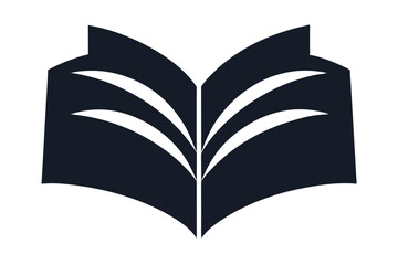 open book, book icon, vector art, simplified, minimalist, black and white
