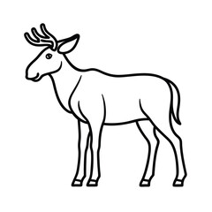 minimalist female moose line art