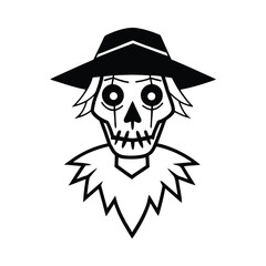 minimal scarecrow skull in solid