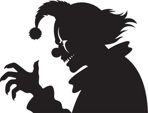 recommend clip art: Scary Clown Silhouette Halloween Design Element