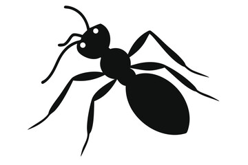 ant, insect, black and white, silhouette, detailed, realistic, sharp focus
