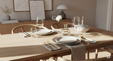 Fototapeta premium table setting in a restaurant