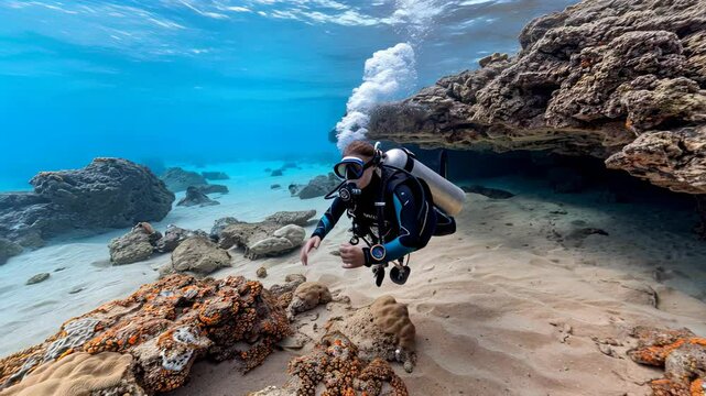 Exploring the great blue hole  underwater diver adventure in belize s iconic sinkhole