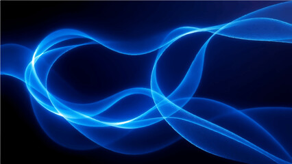 Abstract background Flowing blue wave design with light motion and digital energy lines creates shape