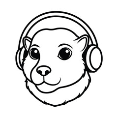 prairie dog head with headphones