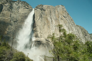 Yosemite National Park in California’s Sierra Nevada mountains epic aesthetic travel destination scenery cascading waterfall