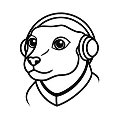 prairie dog head with headphones
