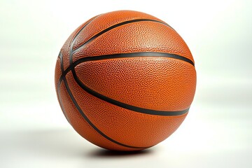 Obraz premium Orange Basketball 3D Render, Close-up, Sports Equipment, Basketball Texture basketball, 3d render