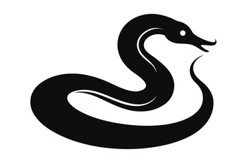 a black and white illustration of a snake
