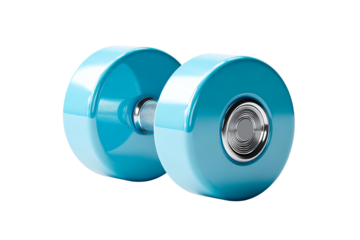 Bright blue dumbbells for fitness exercises and strength training