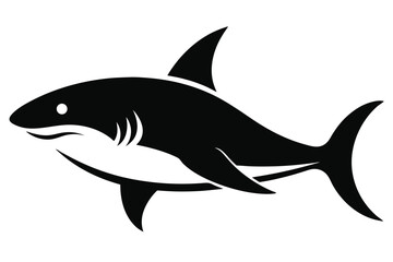 Fototapeta premium shark, black and white, minimalist, silhouette, simple design, vector illustration, high contrast 