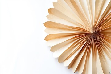 Paper fan, light beige, radial design