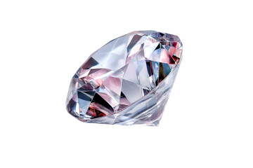 Brilliant diamond crystal with a transparent background for display