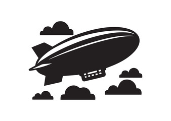 Fototapeta premium Blimp Silhouette Vector, Blimp Icon