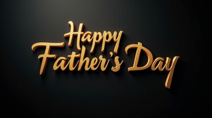 Obraz premium Sophisticated Father's Day greeting card design with elegant hand-lettered typography on black background, warm lighting effects