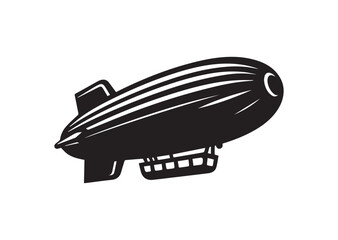 Fototapeta premium Blimp Silhouette Vector, Blimp Icon
