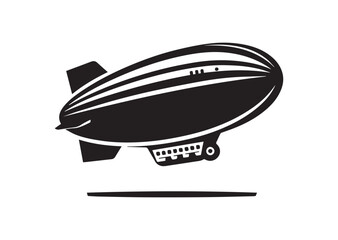 Fototapeta premium Blimp Silhouette Vector, Blimp Icon