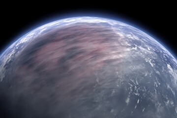 Alien world from space mysterious glow