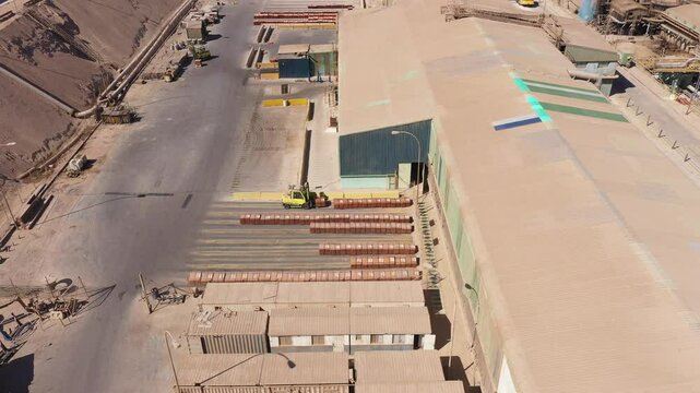 Copper Cathode Production in Electrowinning Plant &ndash; Workers and Acid Pools in the Atacama Desert