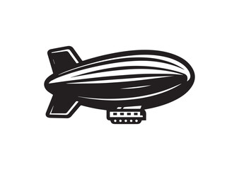 Fototapeta premium Blimp Silhouette Vector, Blimp Icon