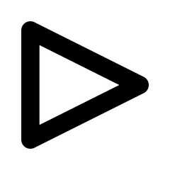 Right triangle symbolizing play icon perfect for media streaming.