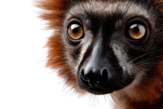 Curious primate with expressive eyes on transparent background