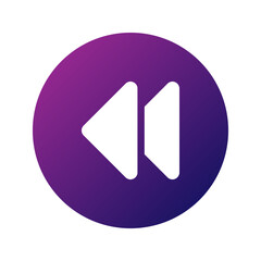 Double left arrows symbolizing backward icon perfect for media navigation.