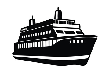 Ferry Silhouette vector  illustration